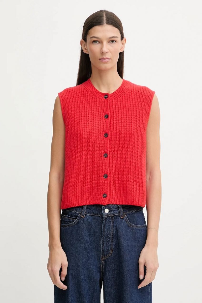 Vesta s prímesou vlny Marc O'Polo červená farba, M00609065023