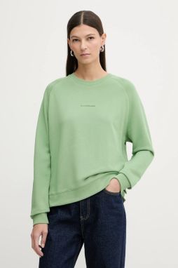 Bavlnená mikina Marc O'Polo zelená farba, jednofarebná, 5000009291