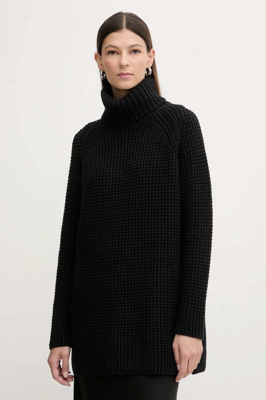 Sveter Marc O'Polo čierna farba, hrejivý, s rolákom, 5000007659