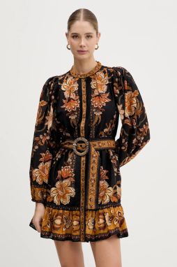 Bavlnené šaty Farm Rio čierna farba, mini, áčkový strih, 344142