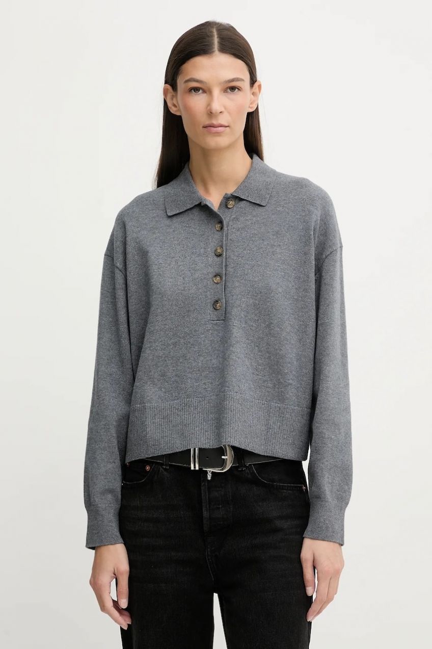 Sveter Marc O'Polo šedá farba, ľahký, 5000007502