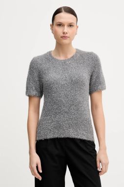 Sveter s prímesou vlny Tommy Hilfiger šedá farba, WW0WW47650