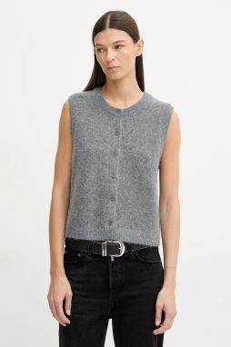 Vesta s prímesou vlny Marc O'Polo šedá farba, ľahký, 5000007825