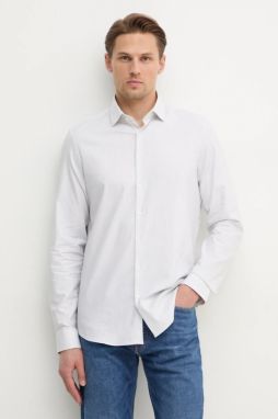 Košeľa Calvin Klein pánska, biela farba, slim, s klasickým golierom, K10K113844