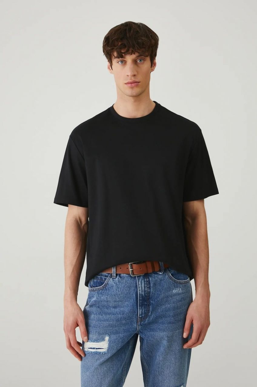 Bavlnené tričko Medicine pánske, čierna farba, jednofarebná