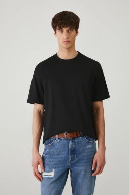 Bavlnené tričko Medicine pánske, čierna farba, jednofarebná