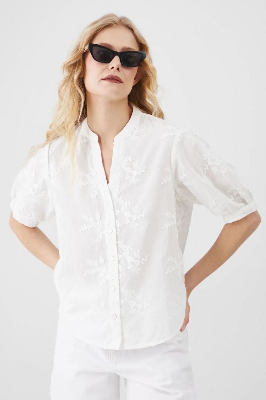 Bavlnená blúzka Medicine dámska, biela farba, kvetované