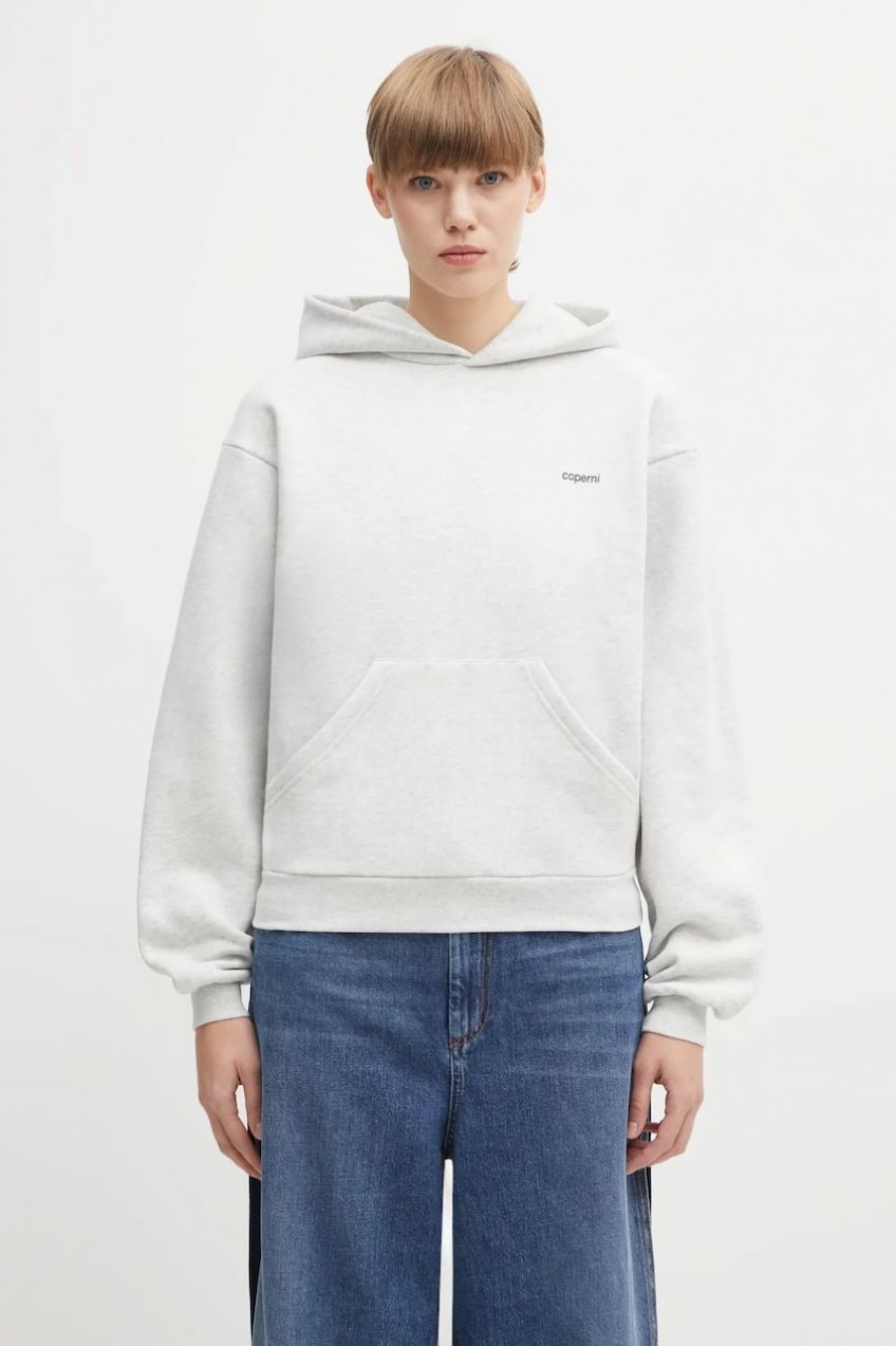 Bavlnená mikina Coperni Horn modrá farba, s kapucňou, jednofarebná, COPJS15BISF5035