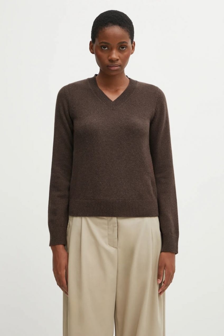 Sveter s prímesou vlny MM6 Maison Margiela hnedá farba, S62HN0007.M13187.144