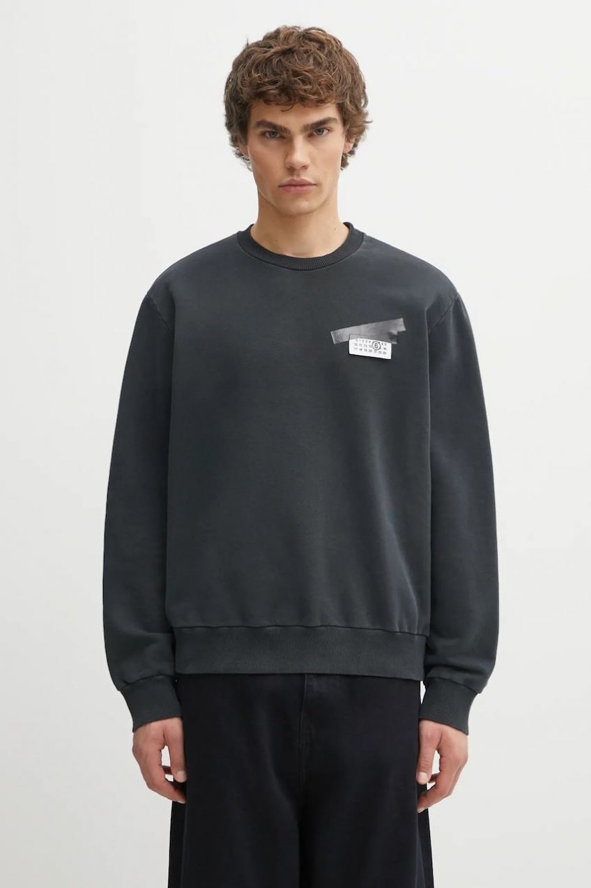 Bavlnená mikina MM6 Maison Margiela čierna farba, jednofarebná, SH2GU0025.M25024.899