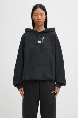 Bavlnená mikina MM6 Maison Margiela čierna farba, s kapucňou, jednofarebná, S62GU0142.M25024.899