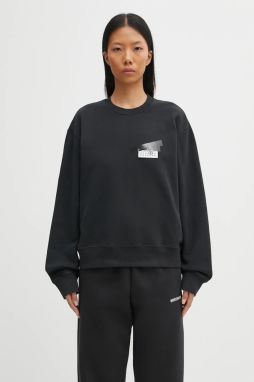 Bavlnená mikina MM6 Maison Margiela čierna farba, s potlačou, S62GU0143.M25024.899