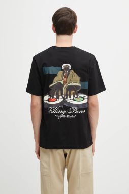 Bavlnené tričko Filling Pieces T-shirt DJ pánske, čierna farba, s potlačou, 422520500241