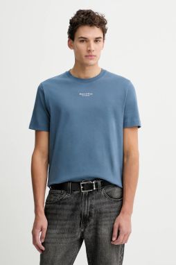 Bavlnené tričko Marc O'Polo pánske, modrá farba, s potlačou, 620201251382