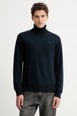 Vlnený sveter G-Star 0 tmavomodrá farba, s rolákom, D27706.B692