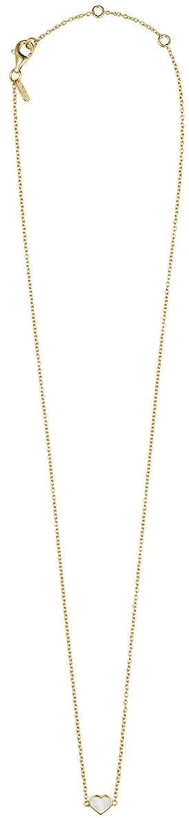 Strieborný pozlátený náhrdelník Design Letters 90304018PEARL