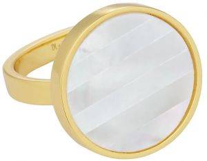 Strieborný pozlátený prsteň Design Letters 90605001PEARL