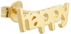 Pozlátená strieborná náušnica Design Letters 90401012HAPPY