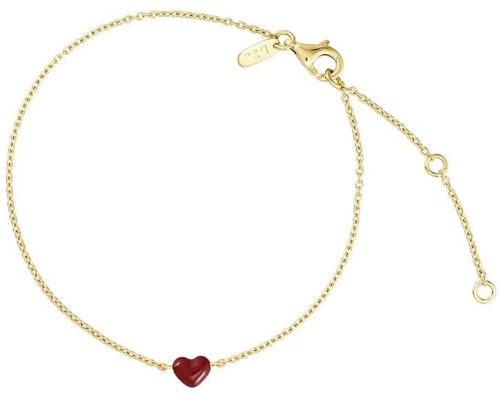 Strieborný pozlátený náramok Design Letters 90501007BURGUNDY