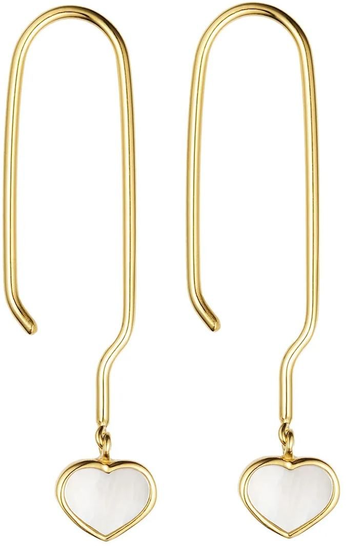 Strieborné pozlátené náušnice Design Letters 90405006PEARL