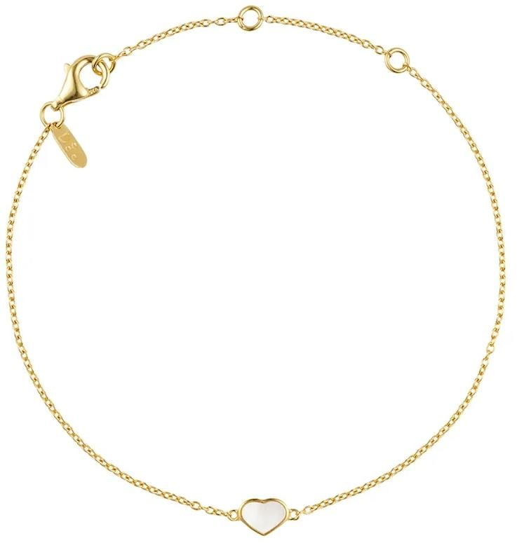 Strieborný pozlátený náramok Design Letters 90501022PEARL