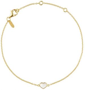 Strieborný pozlátený náramok Design Letters 90501022PEARL