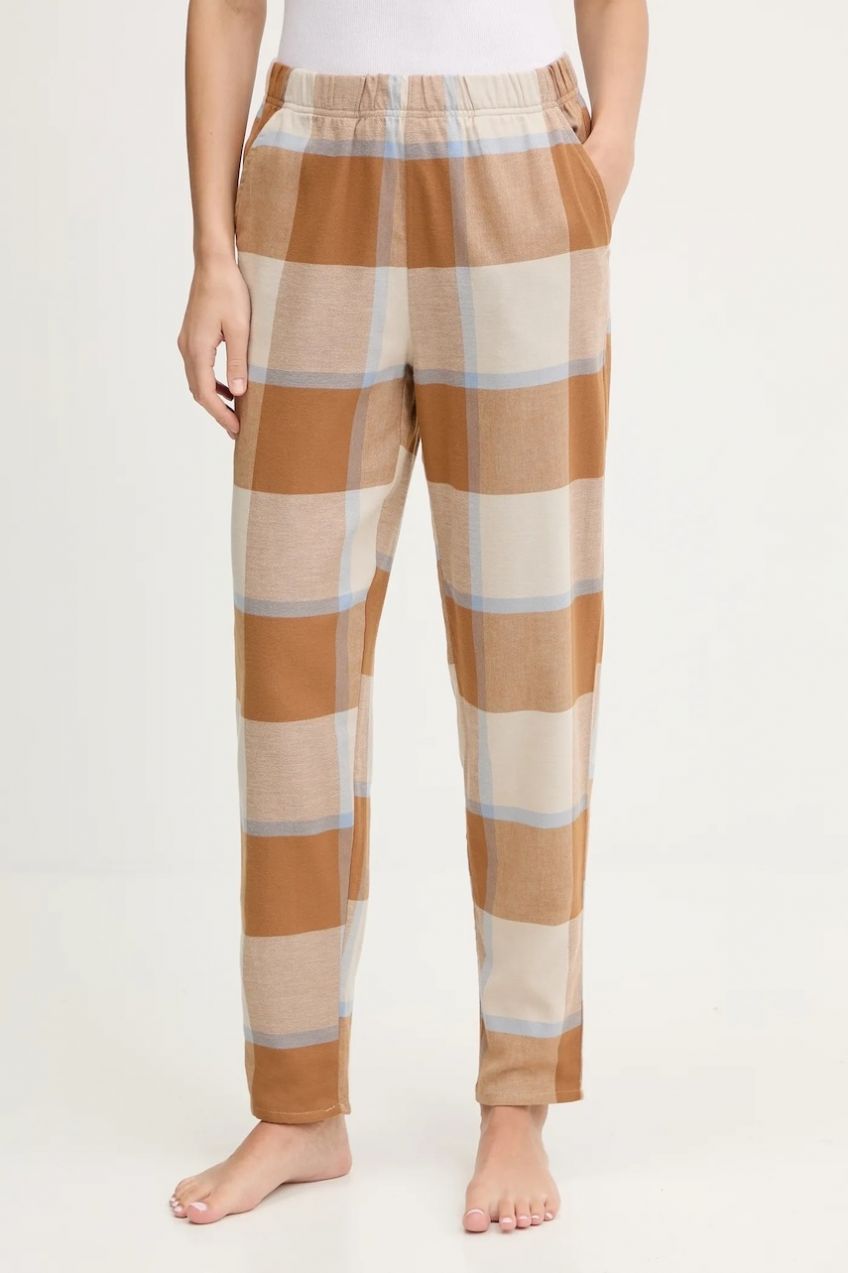 Bavlnené pyžamové nohavice United Colors of Benetton hnedá farba, bavlnené, 40EP3F00I