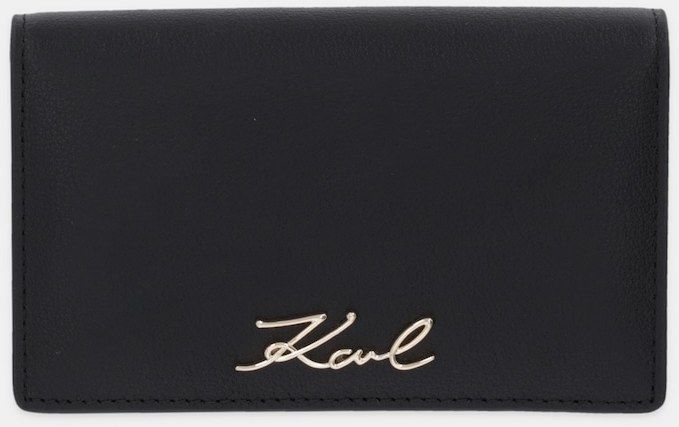 Kožená peňaženka Karl Lagerfeld K/SIGNATURE čierna farba, B1W32035