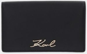Kožená peňaženka Karl Lagerfeld K/SIGNATURE čierna farba, B1W32035