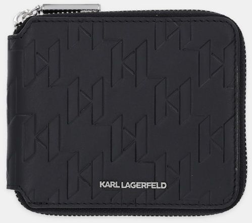 Kožená peňaženka Karl Lagerfeld K/LOOM čierna farba, B1M32050