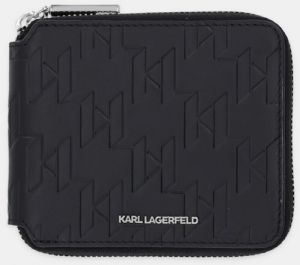 Kožená peňaženka Karl Lagerfeld K/LOOM čierna farba, B1M32050