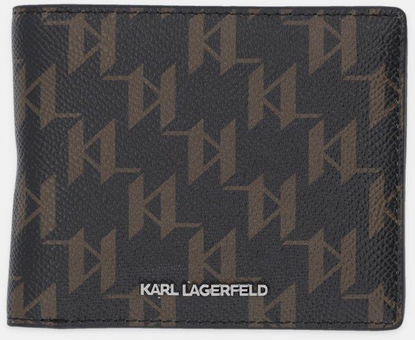 Peňaženka Karl Lagerfeld K/MONOGRAM pánska, hnedá farba, B1M32055
