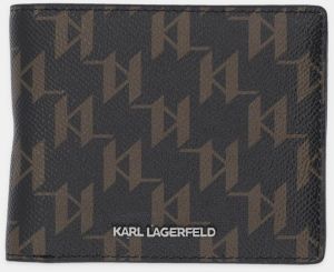 Peňaženka Karl Lagerfeld K/MONOGRAM pánska, hnedá farba, B1M32055