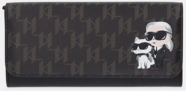 Peňaženka Karl Lagerfeld IKON MONOGRAM dámska, hnedá farba, B1W32015