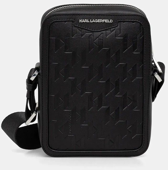 Kožená taška Karl Lagerfeld K/LOOM čierna farba, B1M30210