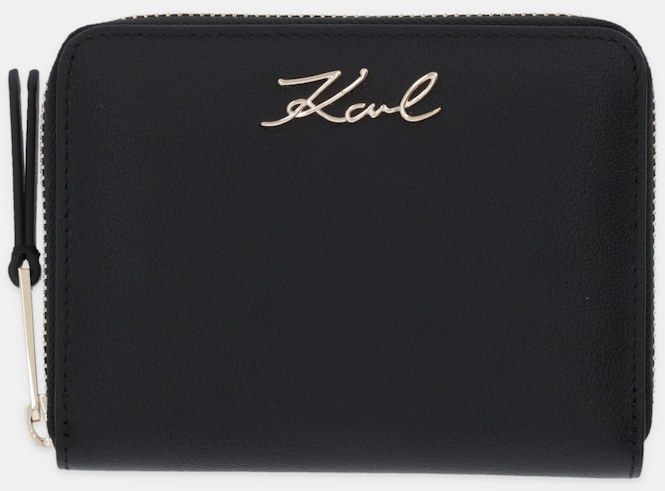 Kožená peňaženka Karl Lagerfeld K/SIGNATURE čierna farba, B1W32036