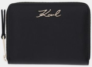 Kožená peňaženka Karl Lagerfeld K/SIGNATURE čierna farba, B1W32036