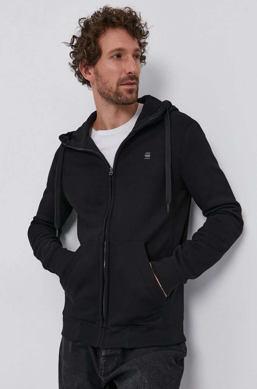 Mikina G-Star Premium core pánska, čierna farba, jednofarebná, D16122-C235