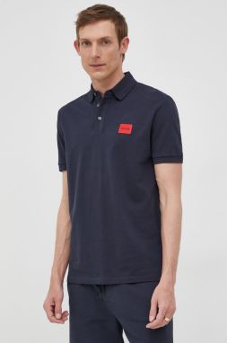 Bavlnené polo tričko Hugo Dereso222 tmavomodrá farba, s nášivkou, 50466202