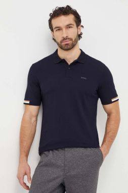 Bavlnené polo tričko BOSS Parlay 147 čierna farba, jednofarebný, 50467113