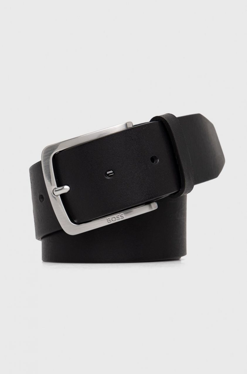 Kožený opasok BOSS Jor-V_Sz40 pánsky, čierna farba
