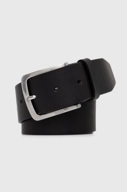 Kožený opasok BOSS Jor-V_Sz40 pánsky, čierna farba