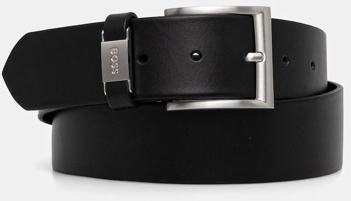 Kožený opasok BOSS Connio pánsky,čierna farba,50475116