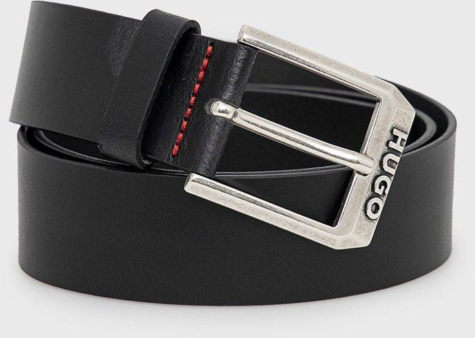 Kožený opasok HUGO Gelio-C_Sz40 pánsky, čierna farba