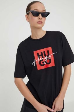 Bavlnené tričko HUGO Dashire_3 čierna farba,50485373