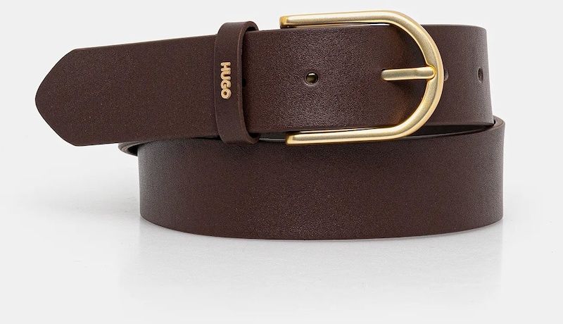 Kožený opasok HUGO Zoey Belt 3,5cm čierna farba, 50486616