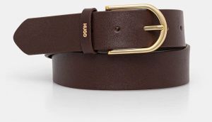 Kožený opasok HUGO Zoey Belt 3,5cm čierna farba, 50486616