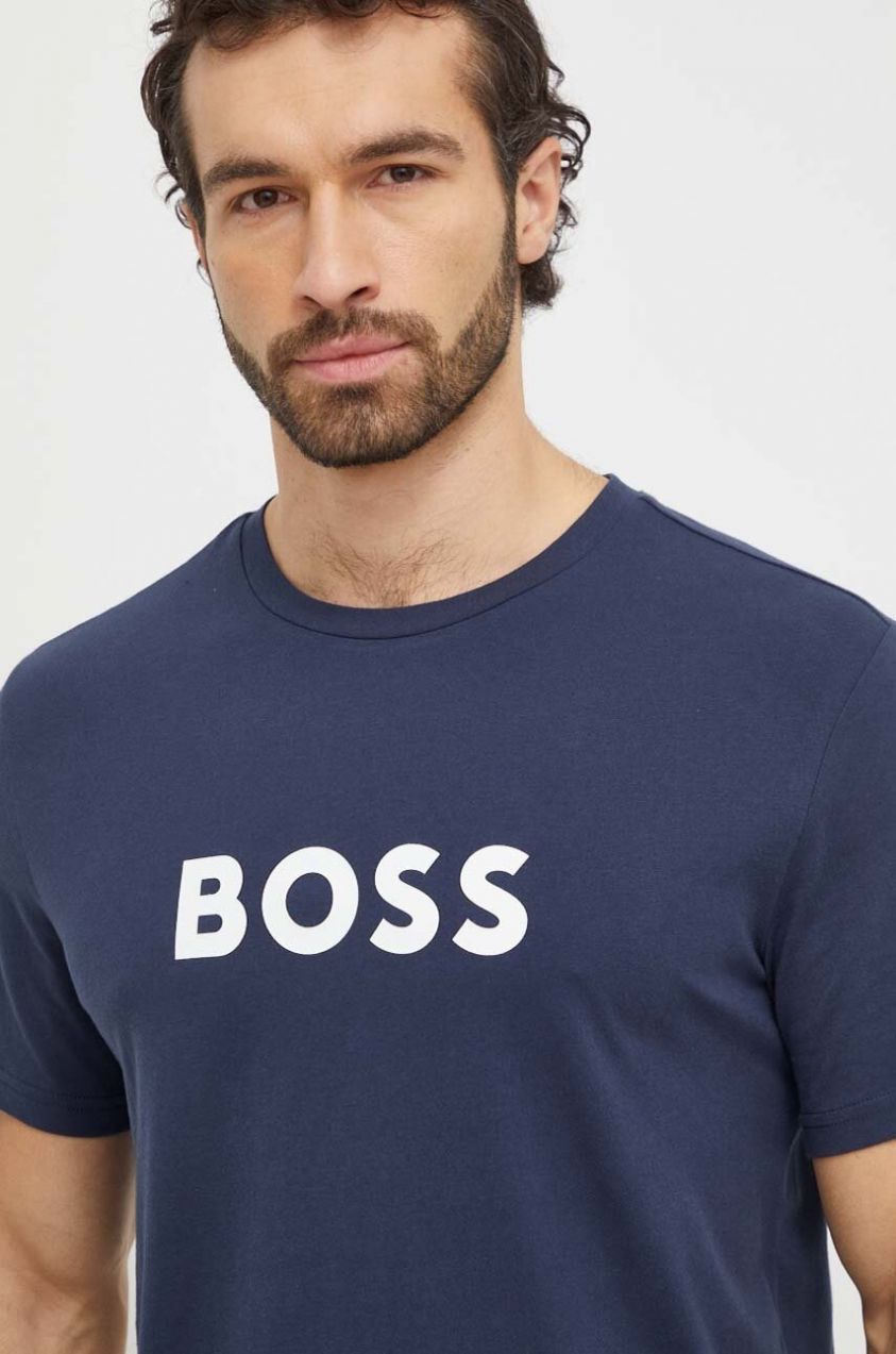 Plážové tričko BOSS T-Shirt RN čierna farba, vzorovaný, 50491706