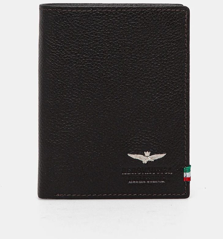Kožená peňaženka Aeronautica Militare pánska, hnedá farba, AM105