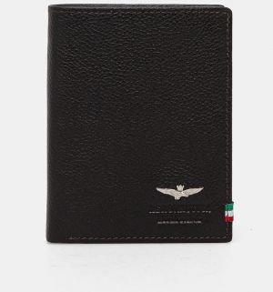 Kožená peňaženka Aeronautica Militare pánska, hnedá farba, AM105